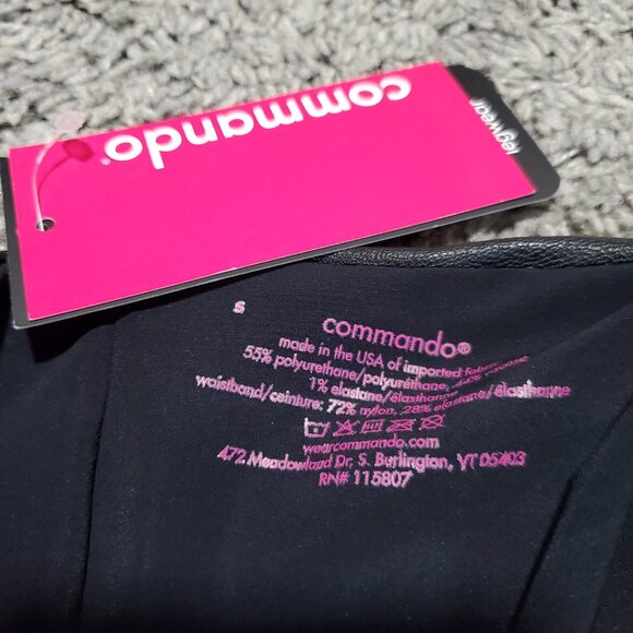 NWT Commando Black Vinyl Faux Leather High Waist Pull On Pants - Small - Picture 3 of 6